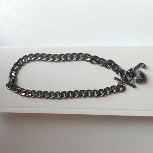 Juicy Couture Pewter Heart Pendant Chain Necklace